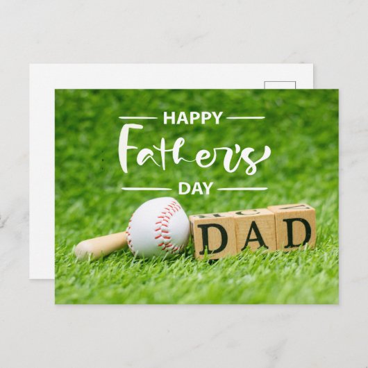 Blij Vaderdag op groen gras Briefkaart (Voorkant / Achterkant)