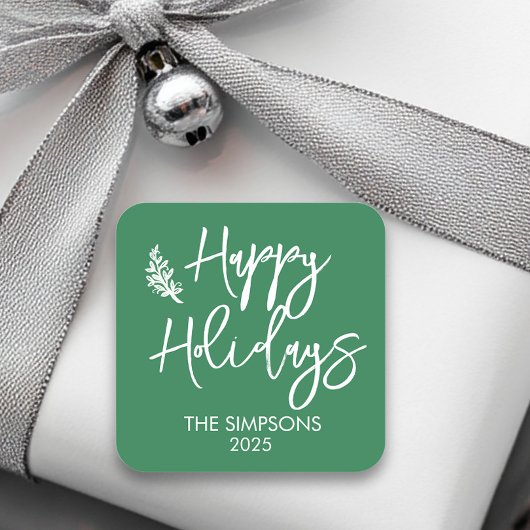 Blij Vakantie Script Modern Minimalistisch Vierkante Sticker