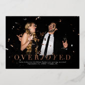 Blij vakantiekaart om de datum te reserveren foto folie feestdagenkaart (Voorkant)