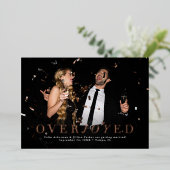 Blij vakantiekaart om de datum te reserveren foto folie feestdagenkaart (Staand Voorkant)