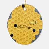 Blij van bijen en de Honeycomb Keramisch Ornament (Links)