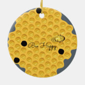 Blij van bijen en de Honeycomb Keramisch Ornament (Achterkant)