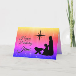Blij van de verjaardag Jezus, kerstgeboorte Feestdagen Kaart
