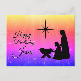 Blij van de verjaardag Jezus, kerstgeboorte Feestdagenkaart