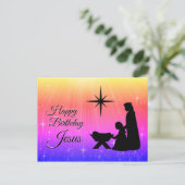 Blij van de verjaardag Jezus, kerstgeboorte Feestdagenkaart (Staand voorkant)