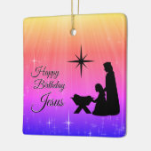Blij van de verjaardag Jezus, kerstgeboorte Keramisch Ornament (Links)