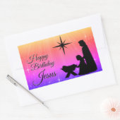 Blij van de verjaardag Jezus, kerstgeboorte Rechthoekige Sticker (Envelop)