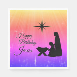 Blij van de verjaardag Jezus, kerstgeboorte Servet