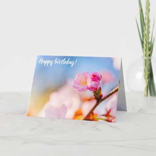 Blij van verjaardag van de bloesems van de Sakura  Kaart (Voorkant)