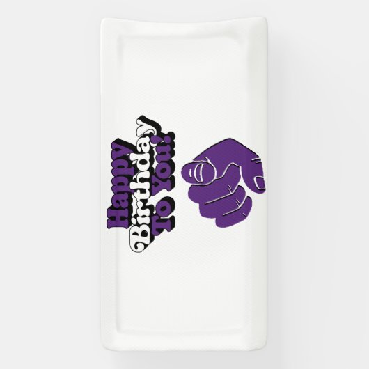 Blij van verjaardag voor u Paarse 2x1 Vinylbanner Spandoek (Verticaal)