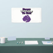 Blij van verjaardag voor u Paarse 2x1 Vinylbanner Spandoek (Beurs)