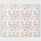 Blij verjaardag kleurrijke ballonnen cadeaupapier (Vlak)