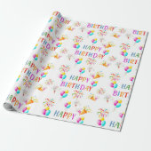 Blij verjaardag kleurrijke ballonnen cadeaupapier (Uitgerold)