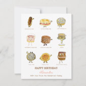 Blij verjaardag leuke koekjes roze (Voorkant)