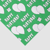 Blij verjaardag met groene achtergrond van ballonn tissuepapier (Detail)