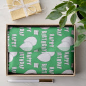 Blij verjaardag met groene achtergrond van ballonn tissuepapier (Geschenk)