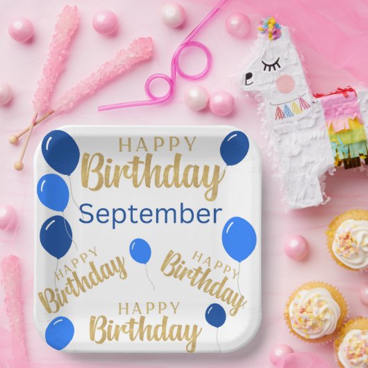 Blij verjaardag September verjaardagen Papier Bord (Feest)