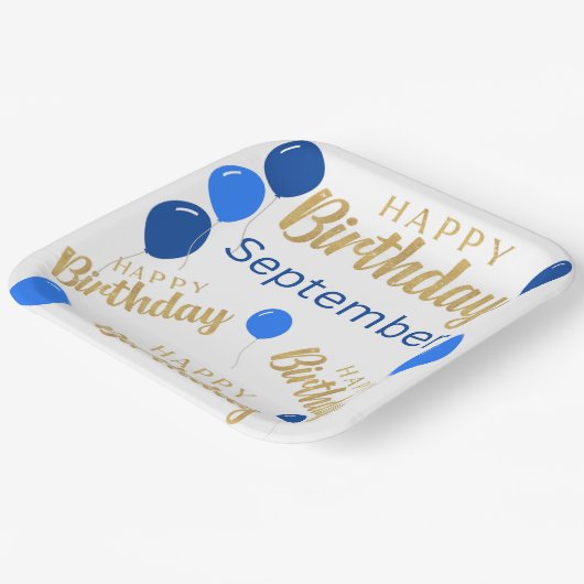 Blij verjaardag September verjaardagen Papier Bord (Gebogen)