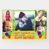 Blij verjaardagsfotocollage banner (Horizontaal)