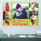 Blij verjaardagsfotocollage banner (Beurs)