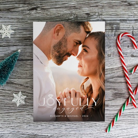 Blij Verliefd Eén Foto Koppelkaart Feestdagenkaart