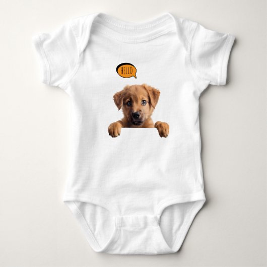 Blij Verrukkelijk Hondje  in Waterverf Romper (Voorkant)