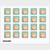 Blij Vet Klei Corgi Vierkante Sticker (Vel)