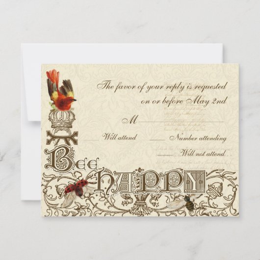 Blij-Vintage - RSVP-reactiekaart RSVP Kaartje (Achterkant)