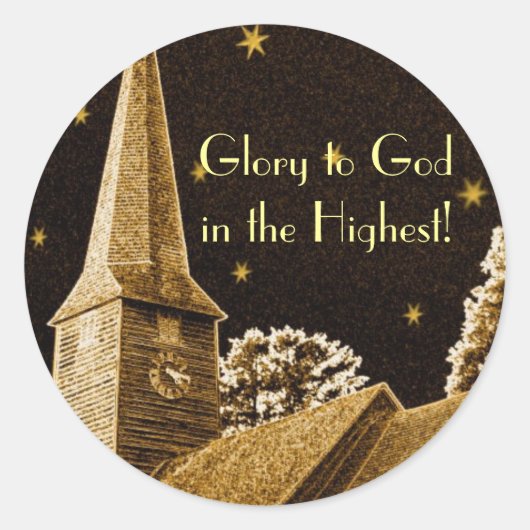 Blij voor God in de Hoogste! Ronde Sticker (Voorkant)