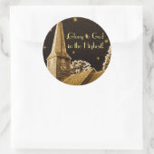 Blij voor God in de Hoogste! Ronde Sticker (Tas)