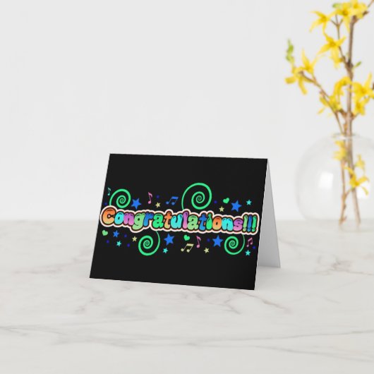 "BLIJ" VOOR JE, GEFELICITEERD KAART (Gele Bloem)