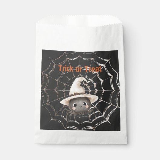 Blij vriendelijke spin op web Halloween Bedankzakje (Voorkant)