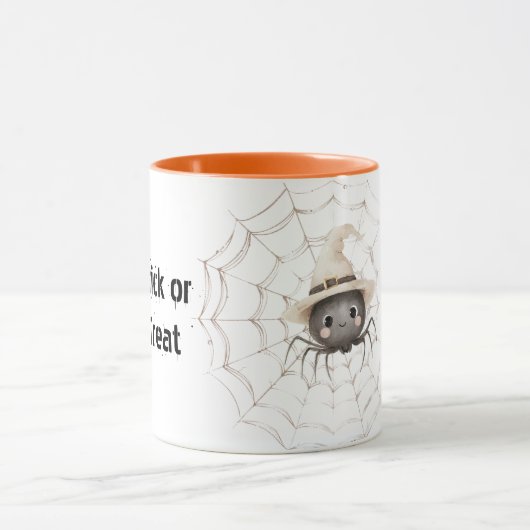 Blij vriendelijke spin op web Halloween Mok (Midden)