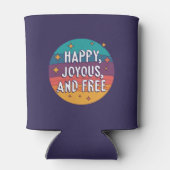 Blij, vrolijk, vrij, Motivatie, Inspirerend Blikjeskoeler (Achterkant)