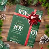 Blij! Vrolijke Chic Rustic Script Green Christmas Cadeaupapier