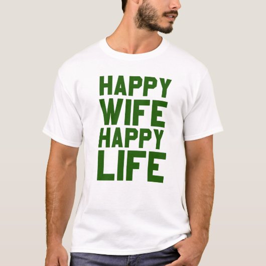 Blij vrouw blij leven t-shirt (Voorkant)