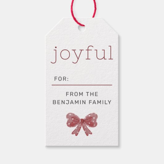 blij | Waterverf boog moderne kerst Cadeaulabel (Voorkant)