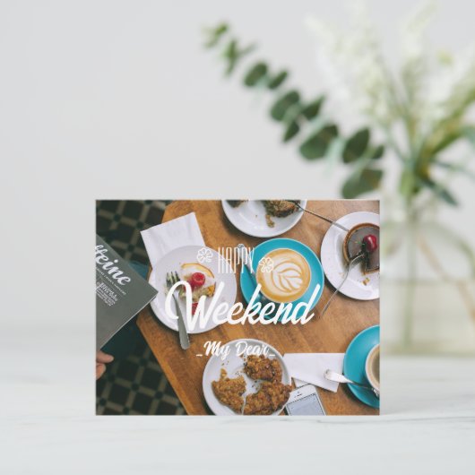 Blij weekend mijn dierbare briefkaart (Staand voorkant)