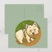 Blij Westie op natuurpad Briefkaart (Voorkant / Achterkant)