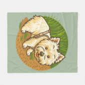 Blij Westie op natuurpad Fleece Deken (Voorkant (Horizontaal))