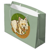 Blij Westie op natuurpad Groot Cadeauzakje (Achterkant Gekanteld)