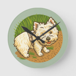 Blij Westie op natuurpad Ronde Klok