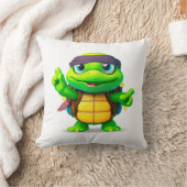 Blij Whimsical Schildpad Terug naar School Kussen (Deken)