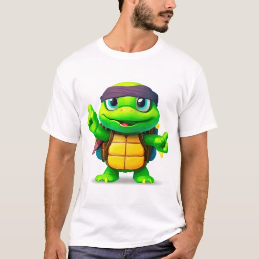 Blij Whimsical Schildpad Terug naar School T-shirt (Voorkant)