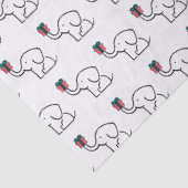 Blij Wit Olifant Kerstfeest Partij Ontwerp Tissuepapier (Detail)