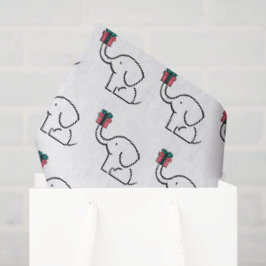 Blij Wit Olifant Kerstfeest Partij Ontwerp Tissuepapier