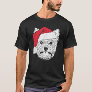 Blij Yorkie Kerstman Hond op Yorkshire Terrier Chr T-shirt