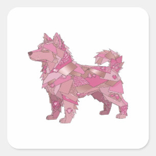Blij Zilver ROZE GLAS HOND Sticker Ontwerp
