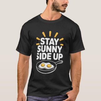 Blij Zonnige Kant Boven Grappig Ei Ontbijt Positiv T-shirt
