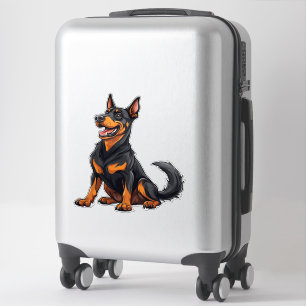Blij zwart en bruin hond sticker